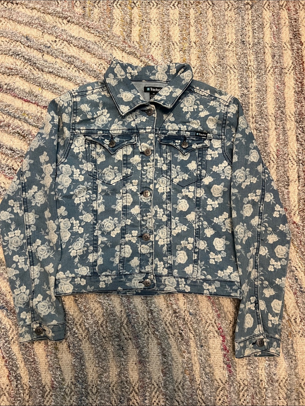 Tractor Blue Floral Denim Jacket